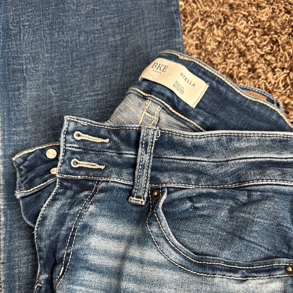 BKE Stella Denim in Classic Blue bootcut stretch jeans